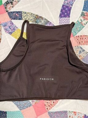 PARAGON Dark Brown Racerback Crop Top